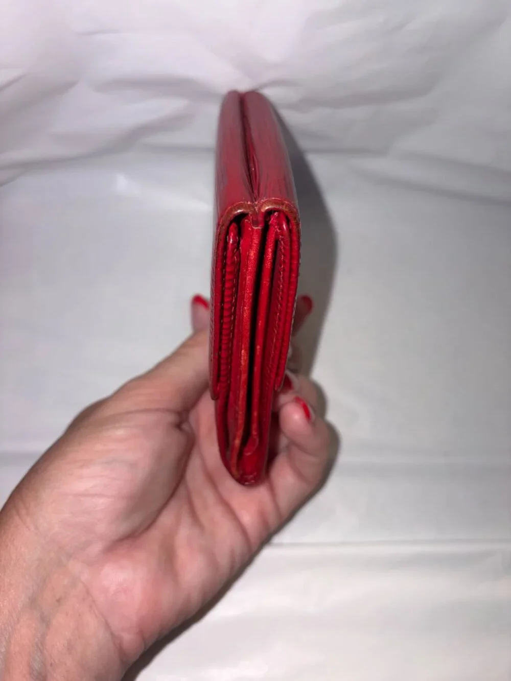 Red Epi Leather LV/Louis Vuitton Wallet March 1995. COA included